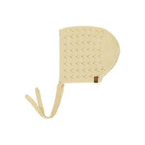 QUINCY MAE POINTELLE KNIT BONNET || YELLOW