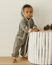 Load image into Gallery viewer, SALE - QUINCY MAE VELOUR ZIP JUMPSUIT || FOREST

