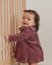 Load image into Gallery viewer, QUINCY MAE VELOUR BABY DRESS || FIG
