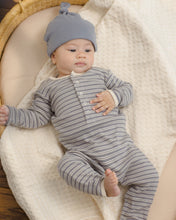 Load image into Gallery viewer, QUINCY MAE RIBBED BABY JUMPSUIT SLATE MICROSTRIPE
