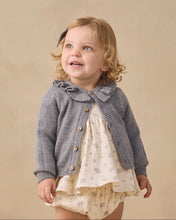 Load image into Gallery viewer, QUINCY MAE RUFFLE COLLAR CARDIGAN HEATHERED SLATE
