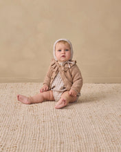 Load image into Gallery viewer, QUINCY MAE RUFFLE COLLAR CARDIGAN HEATHERED ALMOND
