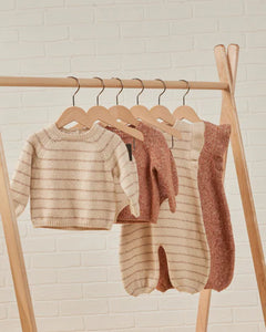 SALE - QUINCY MAE BAILEY KNIT SET || HEATHERED OAT STRIPE