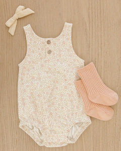 QUINCY MAE SLEEVELESS BUBBLE ROMPER || PRIMROSE