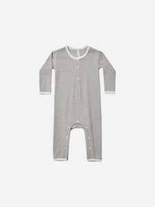QUINCY MAE RIBBED BABY JUMPSUIT || LAGOON MICRO STRIPE