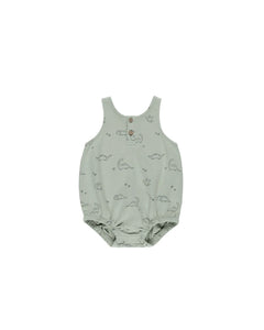 QUINCY MAE SLEEVELESS BUBBLE ROMPER || DINO