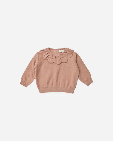 QUINCY MAE PETAL KNIT SWEATER || ROSE