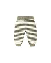 Load image into Gallery viewer, QUINCY MAE VELOUR RELAXED SWEATPANT SPRUCE STRIPE
