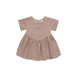 QUINCY MAE BRIELLE DRESS || PLUM GINGHAM