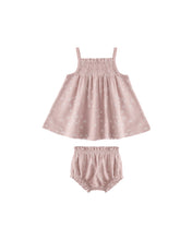 Load image into Gallery viewer, QUINCY MAE SMOCKED TANK + BLOOMER SET || MAUVE DITSY
