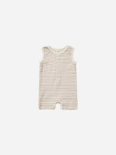 Load image into Gallery viewer, QUINCY MAE RIBBED HENLEY ROMPER || OAT STRIPE
