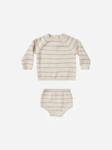 SALE - QUINCY MAE BAILEY KNIT SET || HEATHERED OAT STRIPE