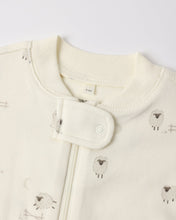 Load image into Gallery viewer, QUINCY MAE ZIP LONG SLEEVE SLEEPER FOOTIE SHEEP
