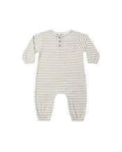 Load image into Gallery viewer, QUINCY MAE LONG SLEEVE POCKET JUMPSUIT LAUREL STRIPE
