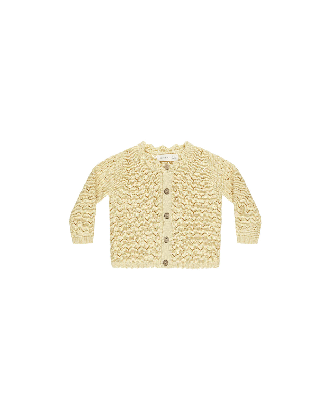 QUINCY MAE SCALLOPED CARDIGAN || YELLOW