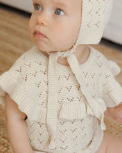 Load image into Gallery viewer, QUINCY MAE POINTELLE KNIT BONNET || NATURAL

