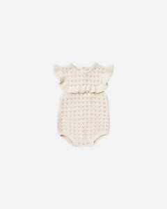 QUINCY MAE POINTELLE RUFFLE ROMPER || NATURAL