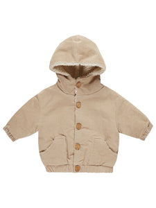 SALE - QUINCY MAE ORGANIC CORDUROY HOODED JACKET || LATTE