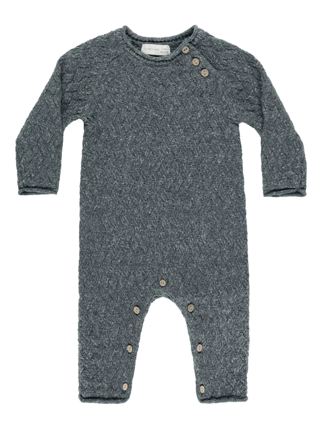 QUINCY MAE COZY HEATHER KNIT JUMPSUIT || INDIGO