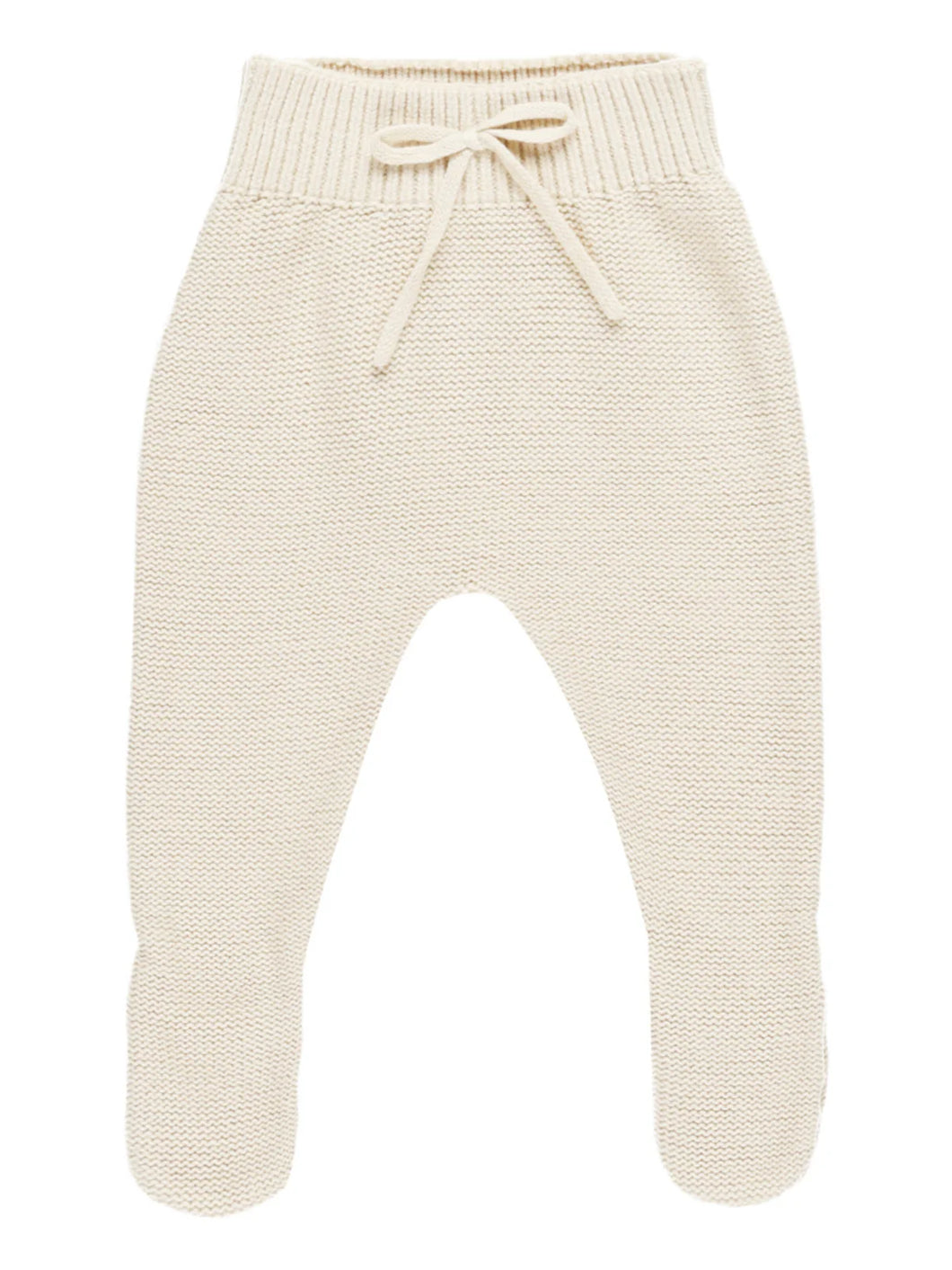 QUINCY MAE FOOTED KNIT PANT || NATURAL