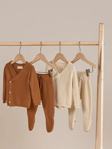 QUINCY MAE FOOTED KNIT PANT || NATURAL