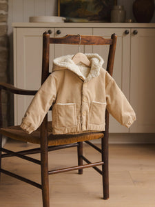 SALE - QUINCY MAE ORGANIC CORDUROY HOODED JACKET || LATTE