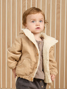 SALE - QUINCY MAE ORGANIC CORDUROY HOODED JACKET || LATTE