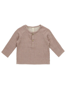 QUINCY MAE ORGANIC ZION SHIRT || PLUM GINGHAM