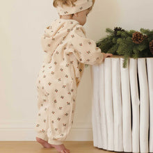 Load image into Gallery viewer, SALE - QUINCY MAE VELOUR ZIP JUMPSUIT || HOLLY BERRY
