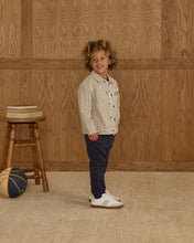 Load image into Gallery viewer, RYLEE + CRU CHORE COAT || NAVY PINSTRIPE
