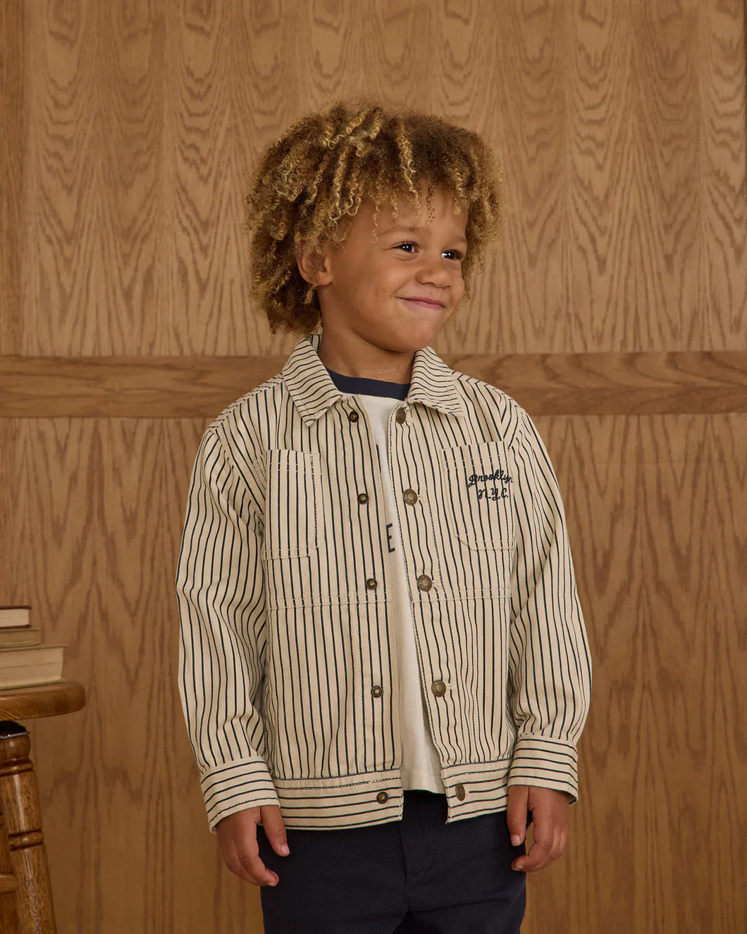 RYLEE + CRU CHORE COAT || NAVY PINSTRIPE