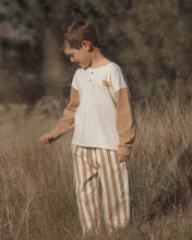 Load image into Gallery viewer, RYLEE &amp; CRU BAGGY PANT FAWN PINSTRIPE
