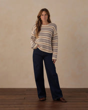 Load image into Gallery viewer, RYLEE &amp; CRU WOMEN'S JACQUES SWEATER DUSTY BLUE STRIPE
