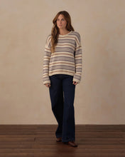 Load image into Gallery viewer, RYLEE &amp; CRU WOMEN'S JACQUES SWEATER DUSTY BLUE STRIPE
