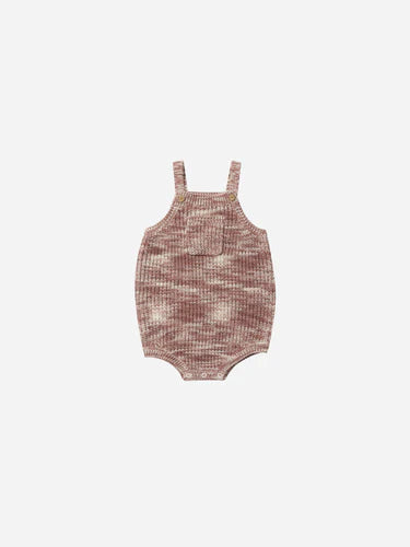 RYLEE & CRU POCKETED KNIT ROMPER || HEATHERED MULBERRY