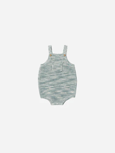 RYLEE & CRU POCKETED KNIT ROMPER || HEATHERED BLUE