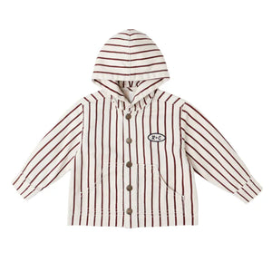 RYLEE + CRU SAMMY JACKET || BURGUNDY PINSTRIPE