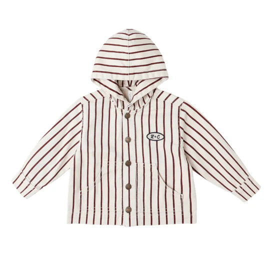 RYLEE + CRU SAMMY JACKET || BURGUNDY PINSTRIPE