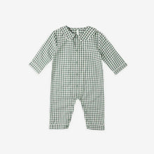 Load image into Gallery viewer, SALE - RYLEE + CRU BABY PAJAMA ROMPER || EVERGREEN GINGHAM
