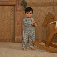 Load image into Gallery viewer, SALE - RYLEE + CRU BABY PAJAMA ROMPER || EVERGREEN GINGHAM
