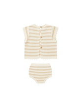 Load image into Gallery viewer, RYLEE &amp; CRU SCALLOP KNIT BABY SET || SAND STRIPE
