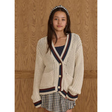 Load image into Gallery viewer, SALE - RYLEE + CRU COLLEGIATE CARDIGAN || NATURAL
