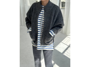 LE BON SHOPPE ALPACA ZIP JACKET || CHARCOAL