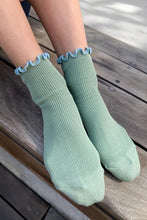 Load image into Gallery viewer, NOBLE x LE BON SHOPPE The Petite Ruffled Modal Socks || Sea Glass / Powder Blue
