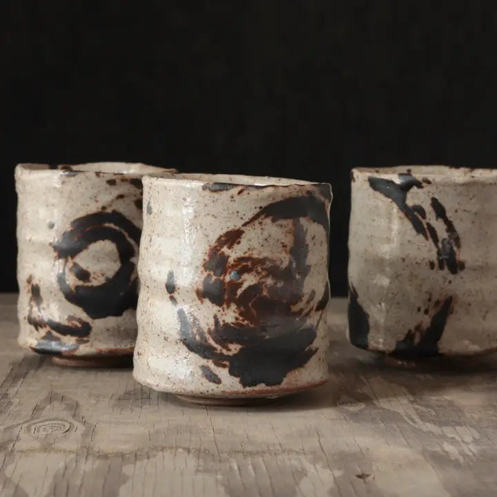 WILD CLAY HOURGLASS TEACUP GRANITE GLAZE