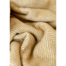 Load image into Gallery viewer, RECYCLED WOOL KNEE BLANKET || MUSTARD HERRINGBONE
