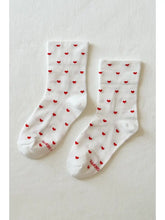 Load image into Gallery viewer, LE BON SHOPPE SNEAKER SOCKS || HEART WHITE/RED
