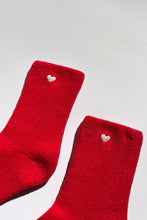 Load image into Gallery viewer, LE BON SHOPPE EMBROIDERED CLOUD SOCKS || RED + WHITE

