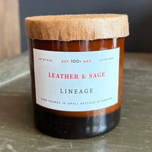 Load image into Gallery viewer, LINEAGE LEATHER &amp; SAGE SOY CANDLE
