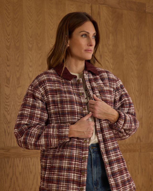 RYLEE + CRU NASHVILLE QUILTED JACKET | BURGUNDY PLAID